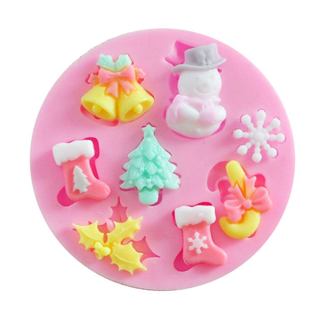 Stampo Silicone Decorazioni Natalizie Fondente Pasta Zucchero Cake Design Natale Ebay